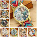 2015 nuevo producto 10 diseños Ginebra Artesanal DIY Señora Reloj Moda mujeres reloj